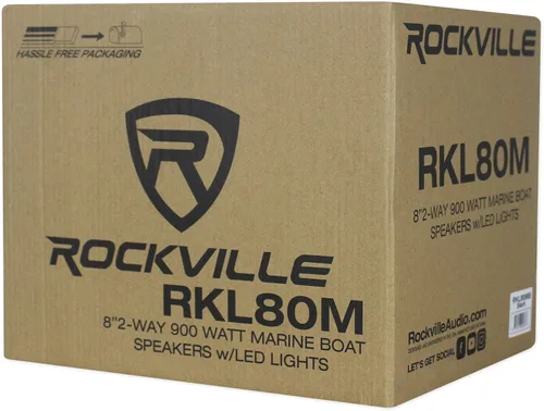 Miniatura 7 de Rockville Paquete RKL80MB: Par RKL80MB 8 "900W Marine Wakeboard LED Tower Altavoces-Negro, Par MAC80B 7.7" Negro Aluminio Wakeboard Altavoces Pods