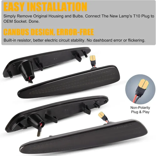 Miniatura 5 de Gempro Luces LED blancas de marcador lateral para guardabarros delanteros y traseros, luces de señal de estacionamiento para Chevy Corvette C6