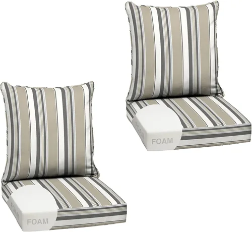 Miniatura 24 de Arden Outdoor Deep Seat Cushion Set, 24 x 24 pulgadas, Cojín para exteriores resistente al clima, a la lluvia y a la decoloración para silla, sofá