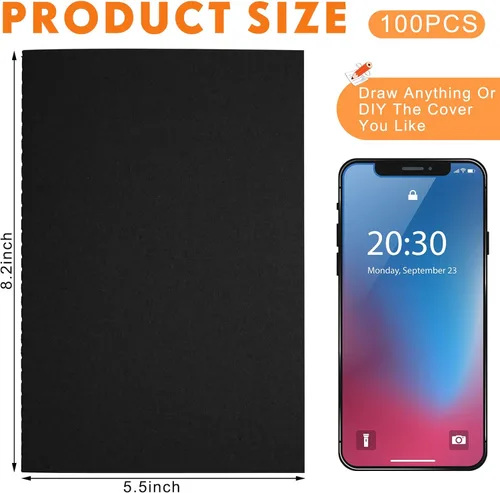 Miniatura 2 de Mimorou 100 piezas de cuadernos diarios a granel - Cuadernos kraft de tapa blanda A5 pequeños de 5.5 pulgadas x 8.3 pulgadas con 60 páginas 30 hojas
