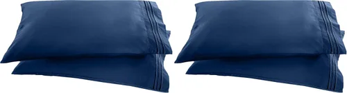 Elegant Comfort ® Diseño de Cadena de 1500 Hilos, Calidad Egipcia de Lujo, Sedoso, Suave, Resistente a Arrugas y Decoloración, 2 Fundas de Almohada,