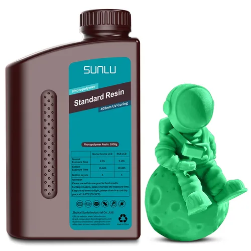 Miniatura 37 de SUNLU Resina para impresora 3D, 1kg de curado rápido, resina estándar 3D para impresoras 3D LCD DLP SLA, curado UV de 395-405nm, resina líquida