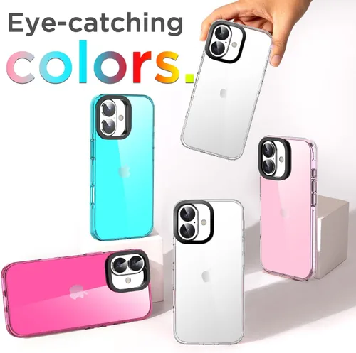 Miniatura 212 de AICase Funda protectora para iPhone 16 compatible con iPhone 16, delgada, ligera, transparente [no amarillenta] Diseño vibrante