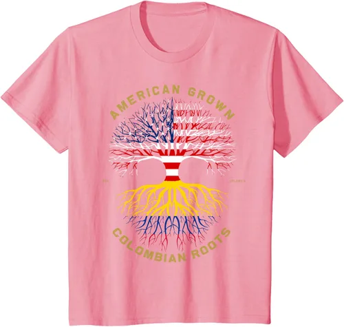 Miniatura 85 de Camiseta de regalo con la bandera de Estados Unidos con árbol de raíces colombianas