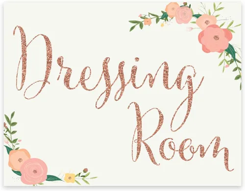 Miniatura 163 de Andaz Press Letreros de fiesta de boda, purpurina de oro rosa sintético con flores, 8.5 x 11 pulgadas, resalta tu versículo bíblico favorito