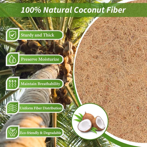 Miniatura 3 de Legigo Rollo de revestimiento de coco natural de 12 x 160 pulgadas, forro de coco para maceta, cesta colgante de caja de ventana, rollo de fibra