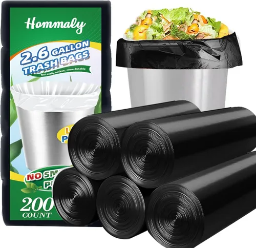 Miniatura 10 de Hommaly 15 litros 150 piezas Bolsas de basura pequeñas transparentes Bolsas de basura resistentes, Bolsas de basura para baño, Bolsas de plástico