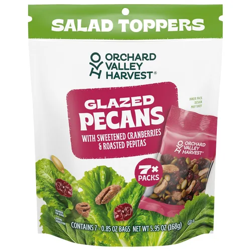 Miniatura 14 de Orchard Valley Harvest - Pecanas glaseadas para ensaladas, bolsas de 0.85 onzas (paquete de 15), con arándanos y pepitas, sin OMG, sin ingredientes