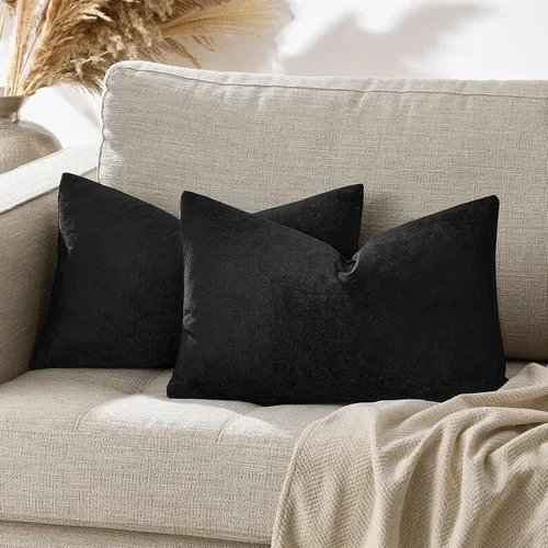 Miniatura 70 de GIGIZAZA Fundas de Almohada Decorativas de Tiro 20 x 20, Juego de 2 Fundas de Almohada Suaves Verde Bosque de Terciopelo, Decoración de Navidad