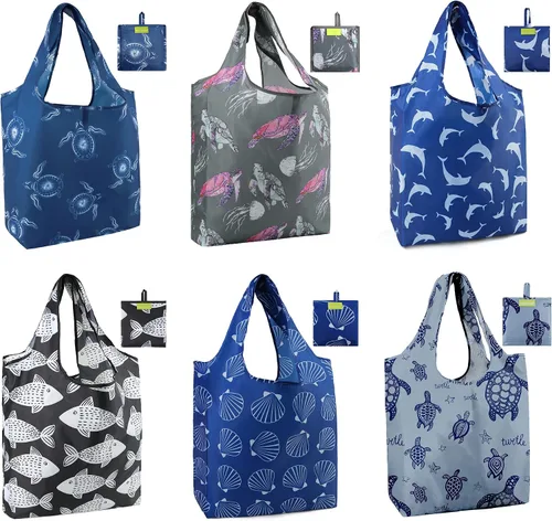 Miniatura 26 de Bolsas de la compra de animales reutilizables plegables bolsas de comestibles