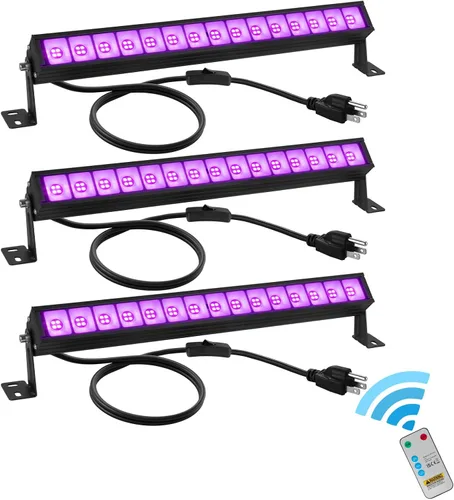 Miniatura 8 de Barra de Luz Negra LED de 38W Barras de Luz Negra con Enchufe e Interruptor Ilumina Área de 22x22 pies para Fiesta Fluorescente Fiestas de Halloween