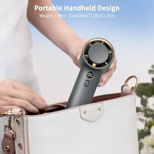 Miniatura 7 de Ventilador portátil, ventilador turbo personal de mano con 1-100 velocidades ajustables, 5000 mAh [15 horas de tiempo de trabajo máximo] recargable