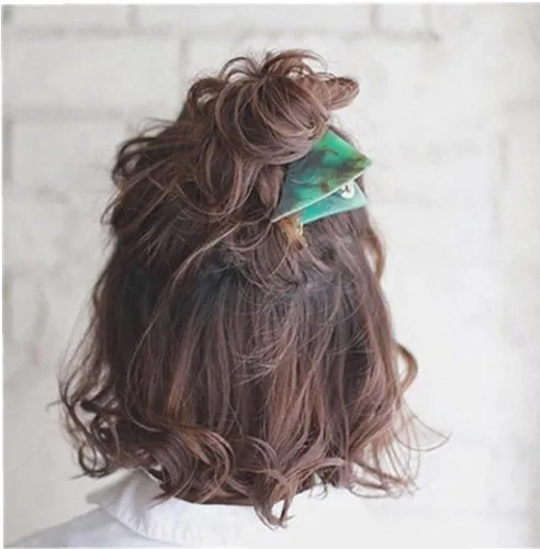 Miniatura 3 de Horquilla de tinta triangular geométrica linda para mujer, pinzas para el cabello de las niñas, accesorios de decoración