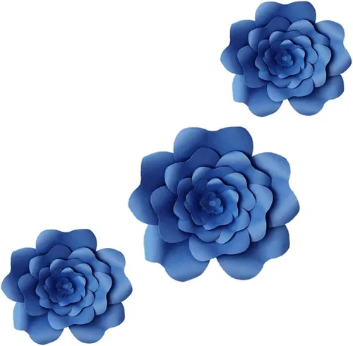 Miniatura 7 de N/C 3 piezas de flores de papel para fiesta, flores de papel para fondo de boda, decoración DIY hecha a mano para fondo de boda, decoración de pared