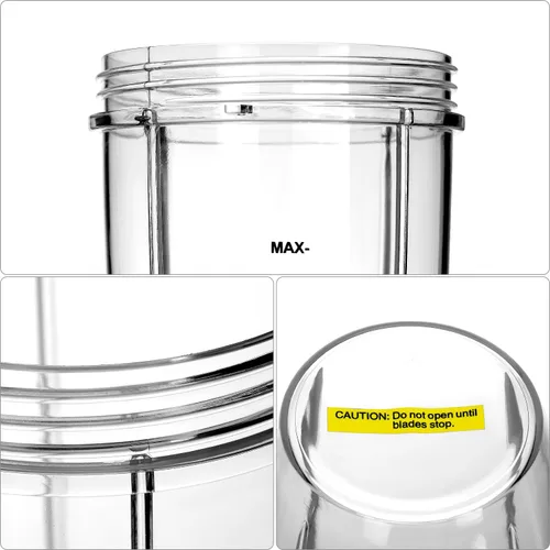 Miniatura 5 de QWORK Vaso de repuesto de 24 onzas, compatible con sistemas de mezcladora/mezcladora de 600 W y 900 W, paquete de 2 unidades, de plástico, apto