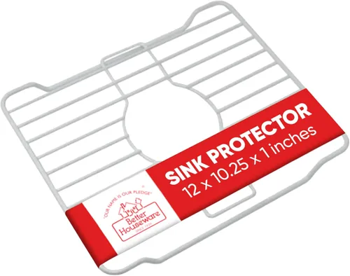 Miniatura 15 de Better Houseware Protectores de fregadero para fregadero de cocina, rejilla protectora de metal, 12 x 10.25 x 1 pulgadas, tapete negro
