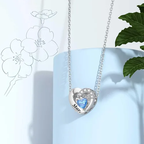 Miniatura 29 de SEVENWELL Dijes de piedra natal con flor grabada para el mes de nacimiento, pulsera de plata de ley 925, feliz cumpleaños para mujer