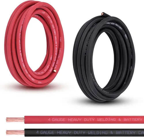 Miniatura 19 de Cable de Batería Calibre 2/0, 10 Pies Rojo + 10 Pies Negro 2/0 AWG Cable de Alambre de Soldadura de Cobre Puro, para Automotriz, Batería, Solar