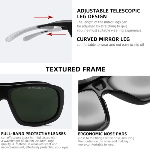 Miniatura 2 de Alsenor IPL 200nm-540nm y 532nm OD5+ gafas de seguridad láser gafas de terapia de luz roja para bronceado gafas y tratamiento de depilación láser