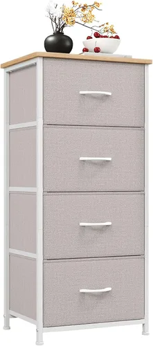 Miniatura 9 de Somdot - Cómoda estrecha con 4 cajones, cómoda delgada con cajones de tela extraíbles para armario, espacios pequeños, baño, dormitorio, lavandería
