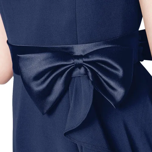Miniatura 6 de Vestido largo de dama de honor para niña, vestido formal de gasa sin mangas para niñas de flores