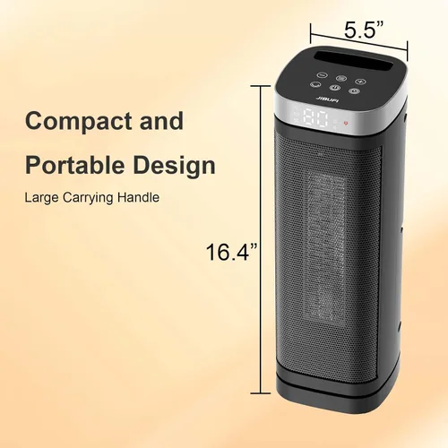 Miniatura 3 de Calentador de cerámica – Calentador de espacio portátil para interiores con control remoto, temporizador de 1 a 12 horas, 3 modos de calefacción