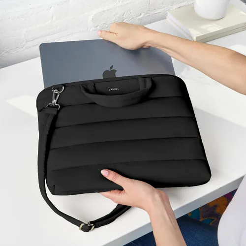 Miniatura 6 de Vandel Funda de transporte para laptop de 13 a 14 pulgadas con correa, bolsa de hombro con asa, bolsa de computadora portátil de 14 pulgadas