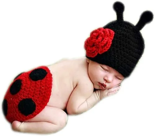 Miniatura 15 de Accesorios de fotografía para bebés recién nacidos, accesorios para sesión de fotos, trajes de ganchillo de punto unisex lindo sombrero pantalones