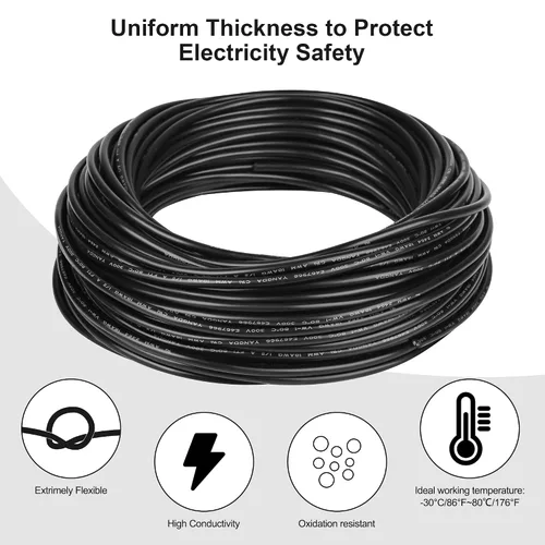 Miniatura 3 de Cable eléctrico calibre 10 con 2 conductores de cobre puro, libres de oxígeno, trenzados, de cloruro de polivinilo, flexible, para tiras
