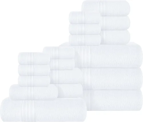 Miniatura 65 de BOUTIQUO Juego de 2 toallas de baño 100% algodón de 28 x 55 pulgadas, toallas de baño grandes ecológicas, compactas, de secado rápido, ligeras, Rosa