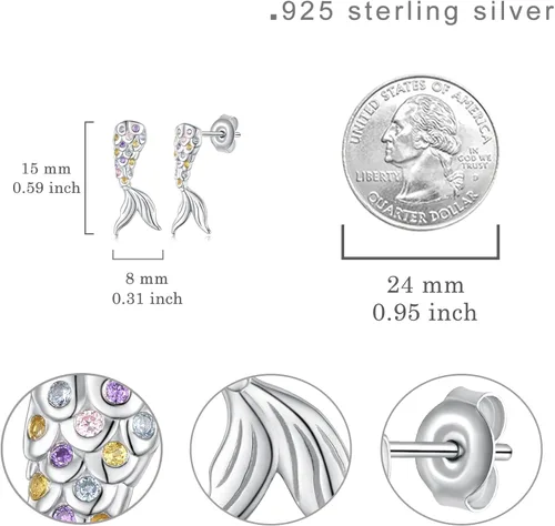 Miniatura 5 de Aretes de plata de ley 925 para mujer diseño de animales lindos para amantes de los animales regalos de joyería para mujeres mamá hija esposa Plata
