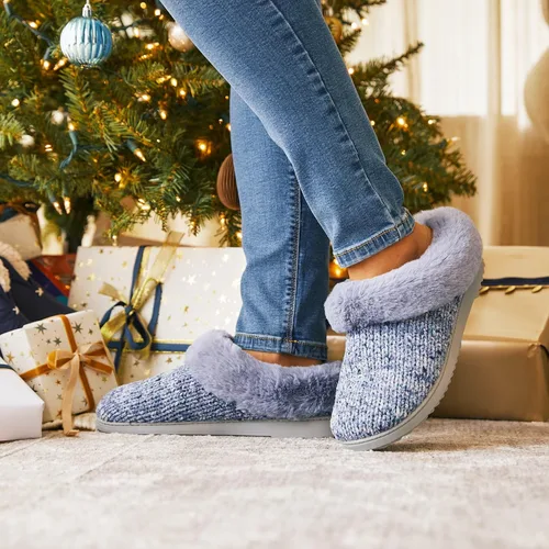 Miniatura 2 de Dearfoams Pantuflas de punto de chenilla Hannah para mujer