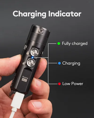 Miniatura 4 de RovyVon A23 G2 linterna recargable USB-C EDC de 1000 lúmenes, 6500K blanco frío 850mAh LED llavero linterna de bolsillo, con clip de bolsillo A23