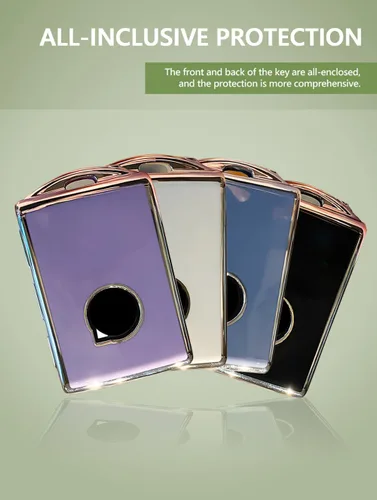 Miniatura 6 de KUNIO Funda protectora para llavero de automóvil para Volvo XC40 XC60 S90 XC90 V90 T5 T6 T8 llavero TPU 4 botones, púrpura ( A purple )