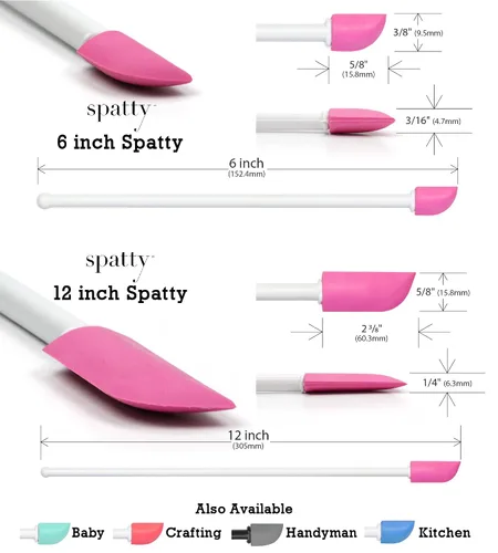 Miniatura 6 de Spatty Daddy - Mini espátula (6 y 12 pulgadas), paquete de 2 unidades. Shark Tank Mom hecha para raspar la última gota de productos de belleza