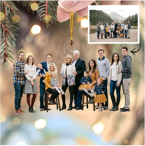 Miniatura 14 de Adorno personalizado para tu foto, adorno de mica con foto personalizada, adornos de Navidad para fotos, regalo de cumpleaños para Navidad familiar