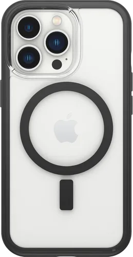Miniatura 3 de OtterBox Funda transparente con borde de agarre colorido para iPhone 13 Pro (solamente) - Cristal negro (transparente/negro)