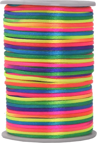 Miniatura 8 de Mandala Crafts Cordón de Satén de Nailon 2mm Cordón Rattail Champagne - 100 Yardas Cordón de Nailon Chino para Nudos Cordón de Seda Cola de Rata
