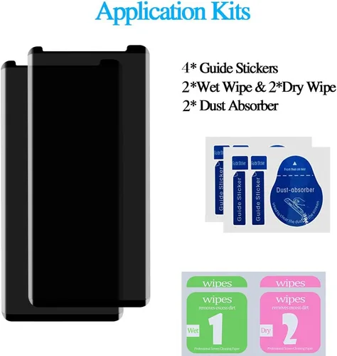 Miniatura 6 de AOKER - Protector de pantalla de privacidad para Galaxy Note 8 / Note 9, película de vidrio templado, borde curvado 3D, fácil de instalar, antiespía