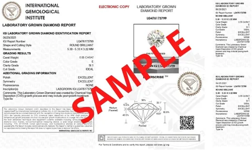 Miniatura 5 de Customize Jewels IGI 1 2 3 4 5 Carat White Oval Excellent Beautiful Lab Created Diamond Petite Solitaire Engagement Ring In 14k Yellow Gold For