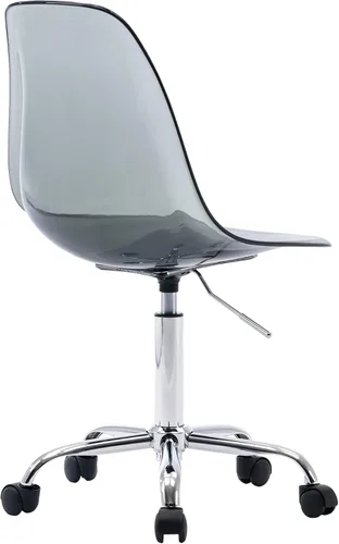 Miniatura 4 de HOMEFUN Silla de escritorio transparente, de acrílico, giratoria, sin brazos, altura ajustable, de plástico moldeado fantasma, sillas de oficina