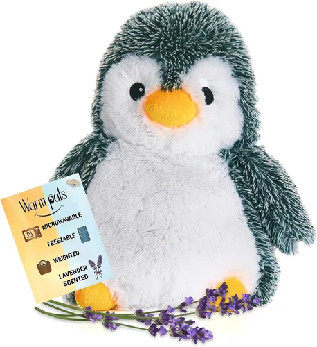 Peppy Penguin - Animal de peluche con peso y apto para microondas – Peluche térmico para calidez – Juguete lindo, suave y acogedor para adultos y