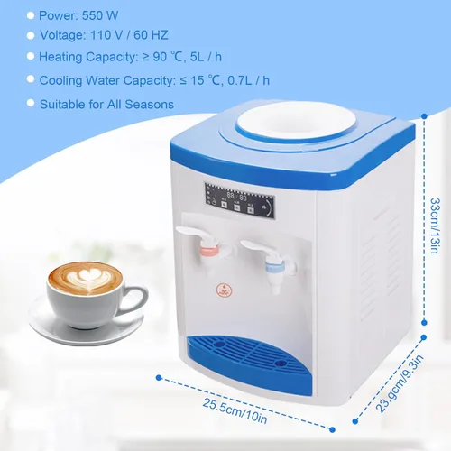 Miniatura 3 de Despachador de agua de carga superior eléctrico, dispensador de agua fría y caliente para botellas de 1 a 5 galones, enfriador de agua de mostrador