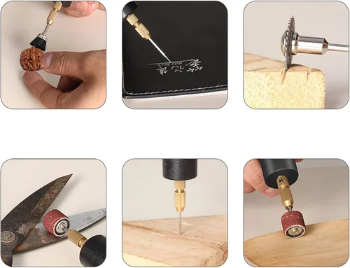 Miniatura 4 de Mini taladro de mano eléctrico, DC 5V portátil de mano micro USB taladro con 3 brocas de repuesto, rango de pinza de 0.028-0.051 in