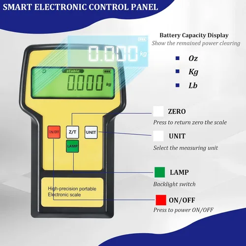 Miniatura 4 de Báscula electrónica digital de carga de refrigerante de 220 libras con estuche portátil, báscula refrigerante HVAC para todos los tanques