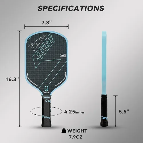 Miniatura 3 de Paletas de pickleball T700 de titanio de fibra de carbono, raqueta de pickleball aprobada por USAPA, raquetas principales de pickleball