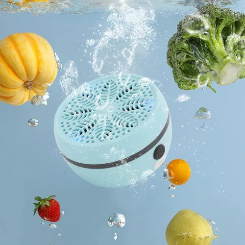 Miniatura 4 de Lavadora de frutas y verduras, dispositivo limpiador de verduras portátil con 3 engranajes de limpieza purificador de lavadora de frutas para Azul