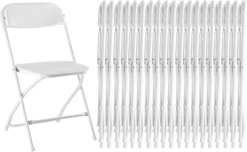 Miniatura 19 de Sweetcrispy Paquete de 4 sillas plegables de plástico para 330 libras, portátiles, metal resistente, fáciles de usar, almacenar, cómodas, para Gris