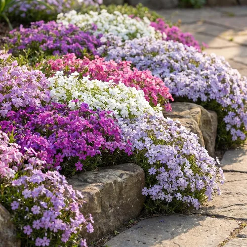 Miniatura 4 de Paquete de 3 plantas rastreras Phlox Live, 5-8 pulgadas, cubierta de suelo de Phlox rastrero perenne para jardín al aire libre (color aleatorio)