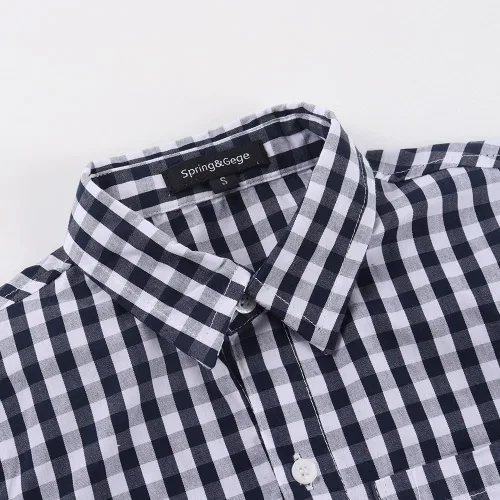 Miniatura 4 de Spring&Gege Camisas de vestir de manga corta para niños Uniforme formal tejido sólido